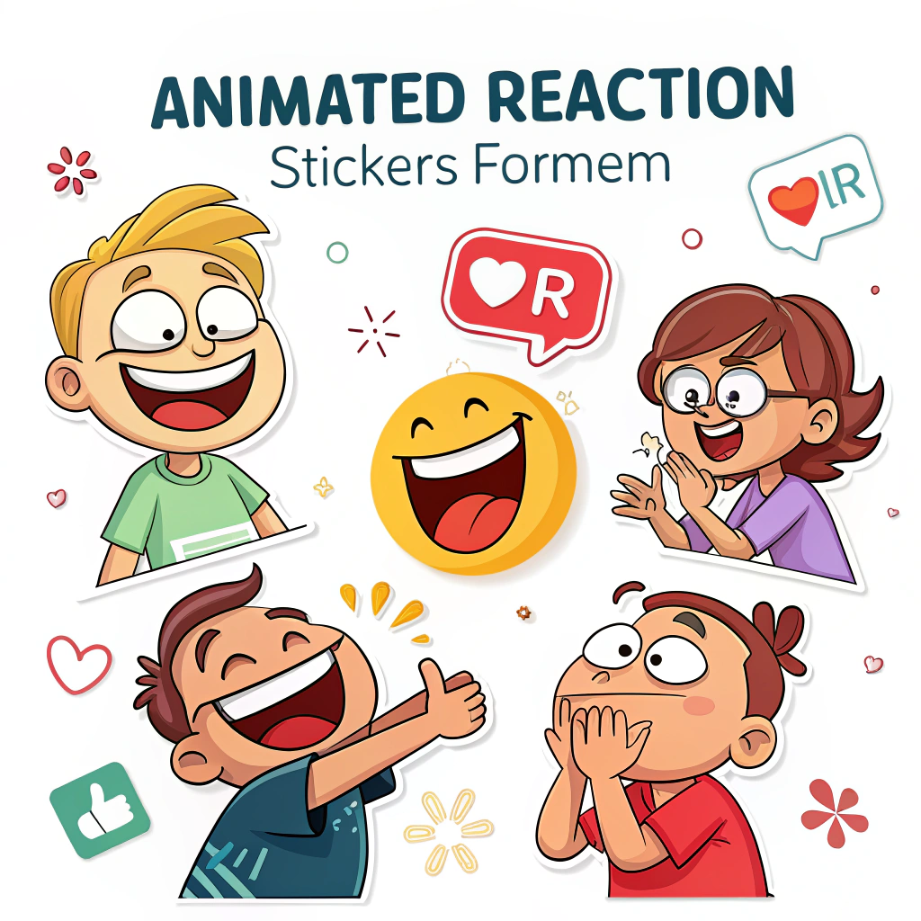 User request (English): Short-Form Video Content Stickers - Animated Reaction Stickers