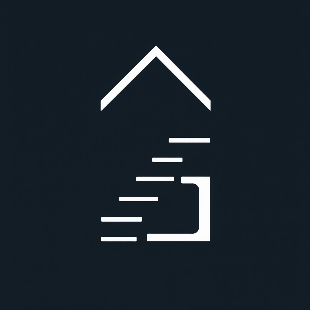 A minimalist logo featuring the initials 'SG' where the stroke of the 'G' or 'S' extends upwards to form a simple arrow, or a stylized staircase subtly integrated within the negative space of the letters.