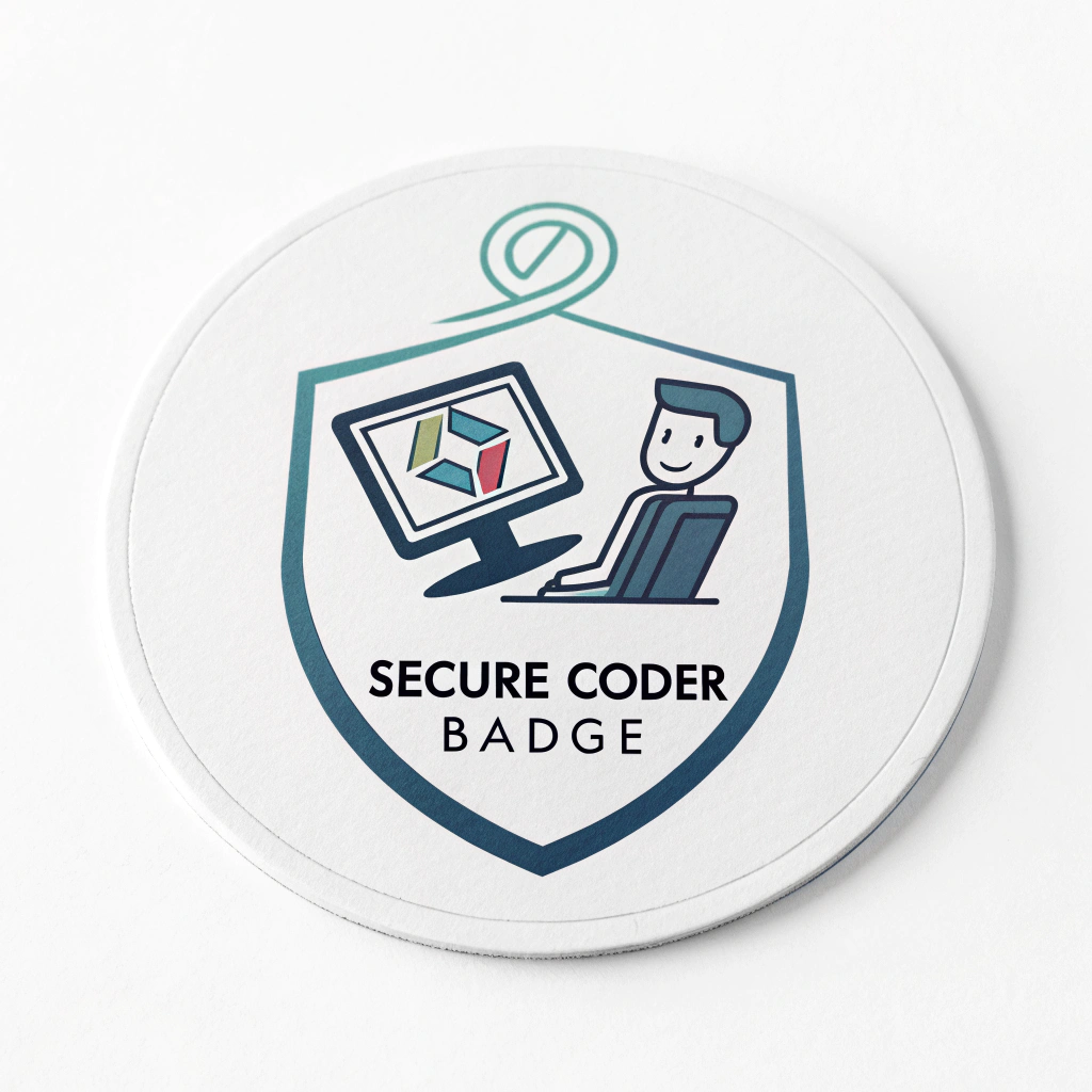 Original text (English): Cybersecurity Sticker Designs - Secure Coder Badge