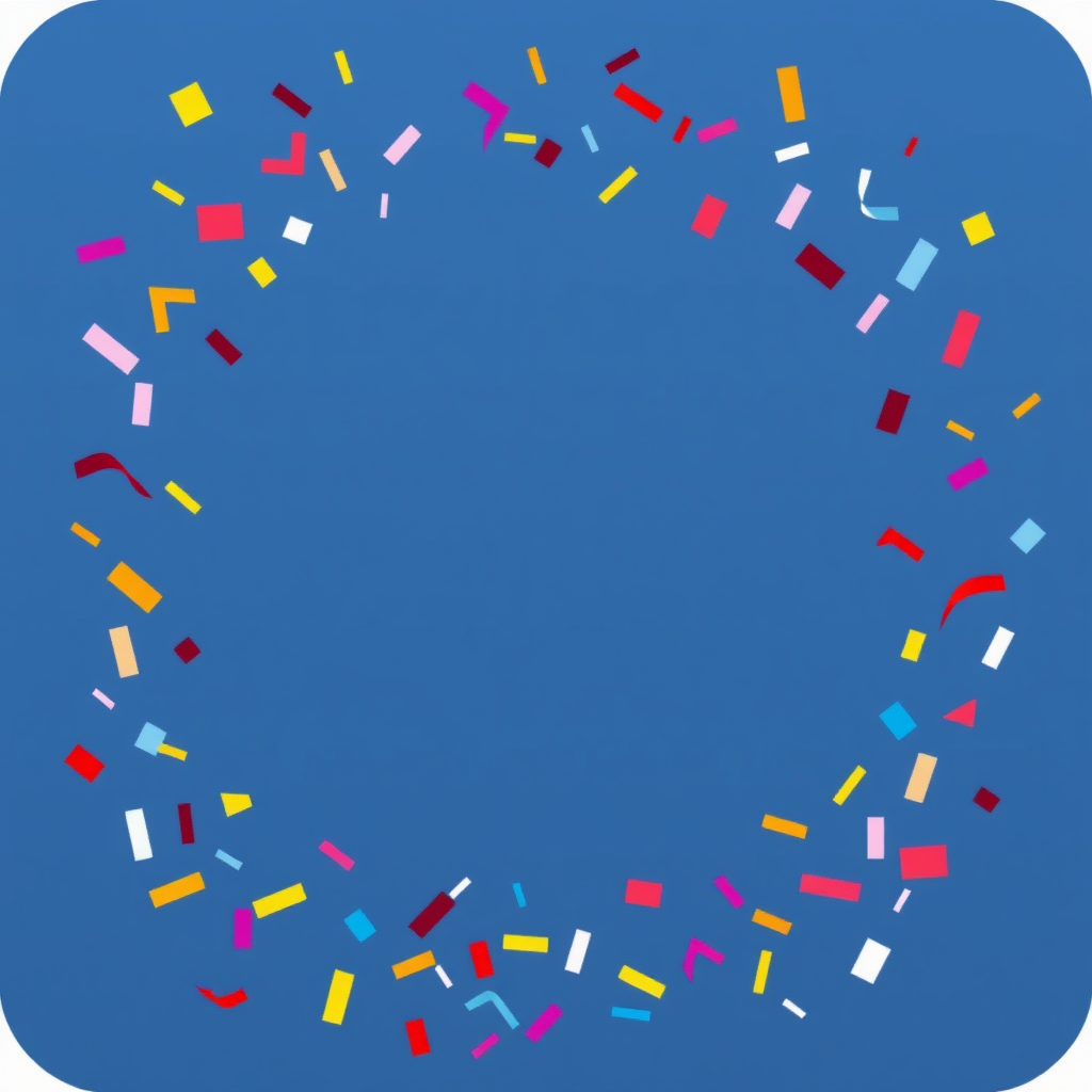 Confetti forming a celebratory frame or border.