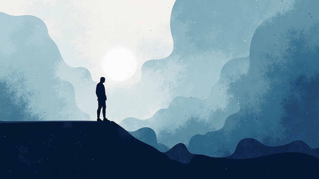 Abstract Emotional Echo: An AI translates the film's core emotion (e.g., loneliness, hope, tension) into a minimalist abstract composition using evolving lines, colour field gradients, or stark geometric forms to create an iconic mood piece without literal representation.