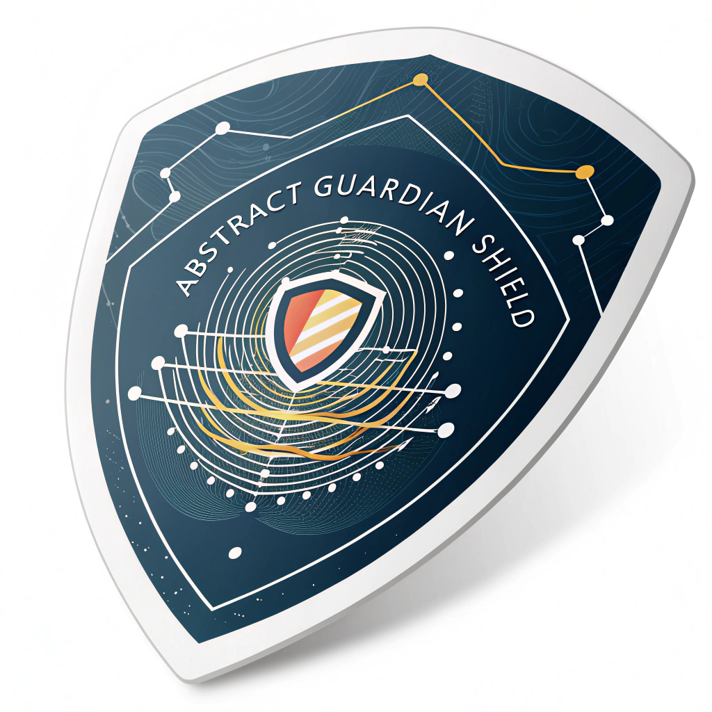 Sub Design Idea 2: Abstract Guardian Shield - A sleek, modern shield designed with layered geometric patterns or abstract lines representing data flow and security protocols, perhaps with a glowing core.