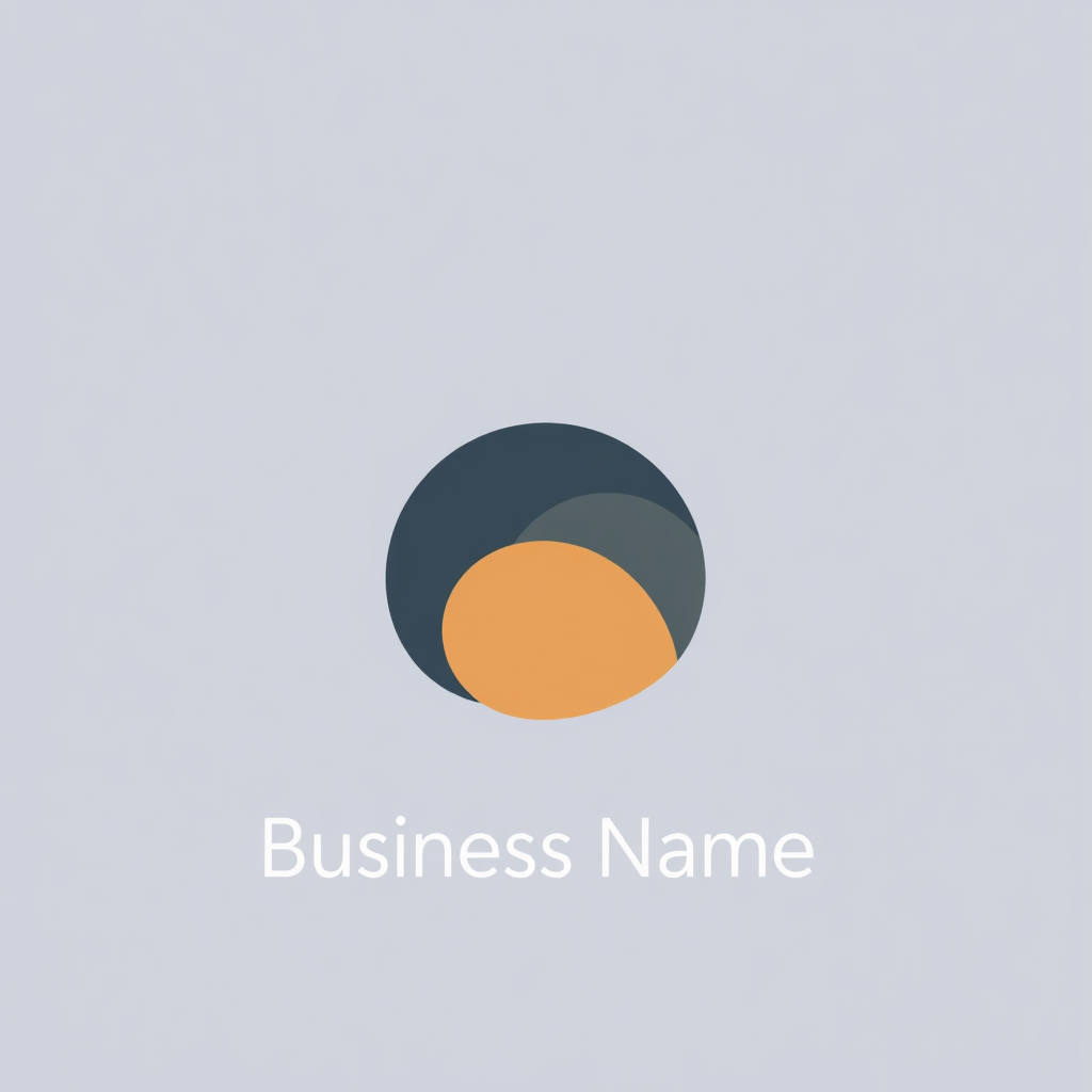Abstract Geometric Mark: Design a unique symbol by combining 2-3 simple geometric shapes like circles, squares, or triangles in an abstract, yet balanced arrangement. The business name would be typeset in a clean, modern sans-serif font below or alongside the mark.