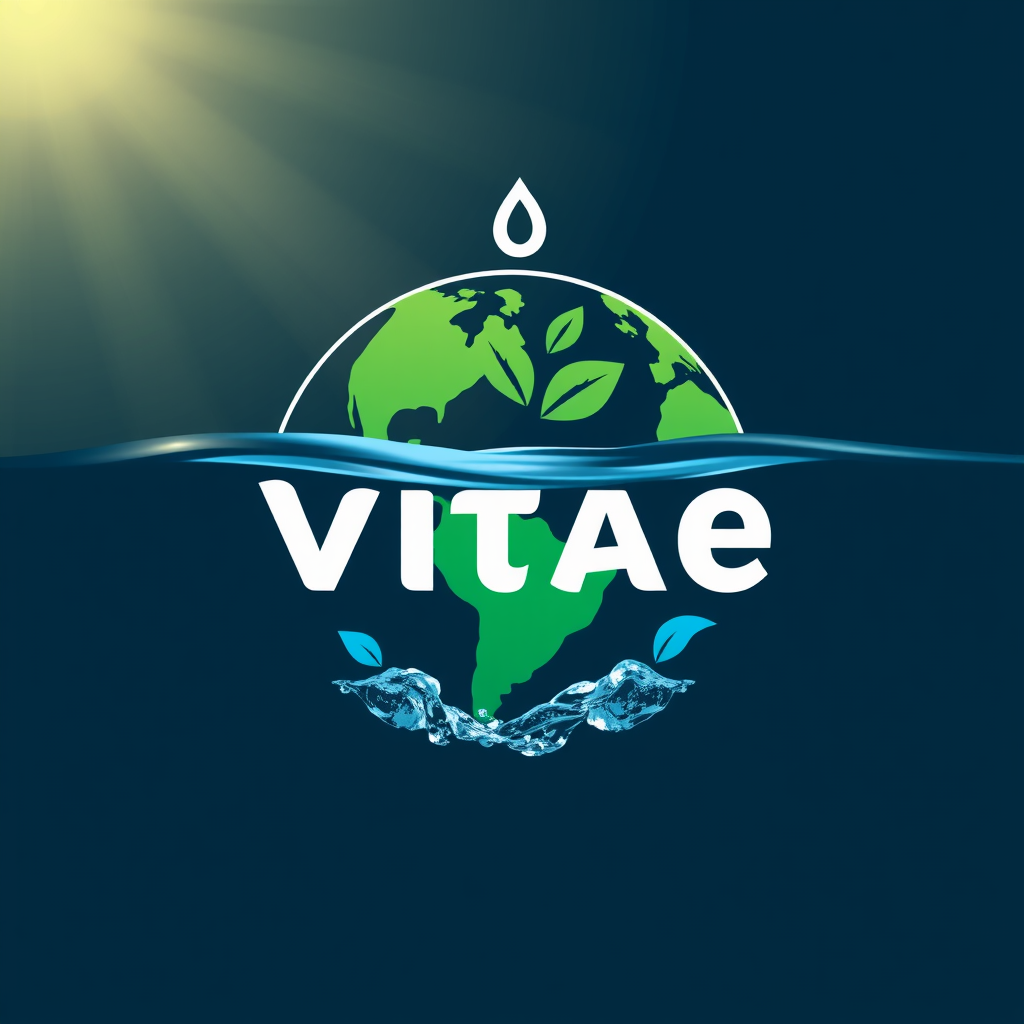 Translated Text: Earth Day Logo Concepts - Aqua Vitae: Water's Vital Role Visualized