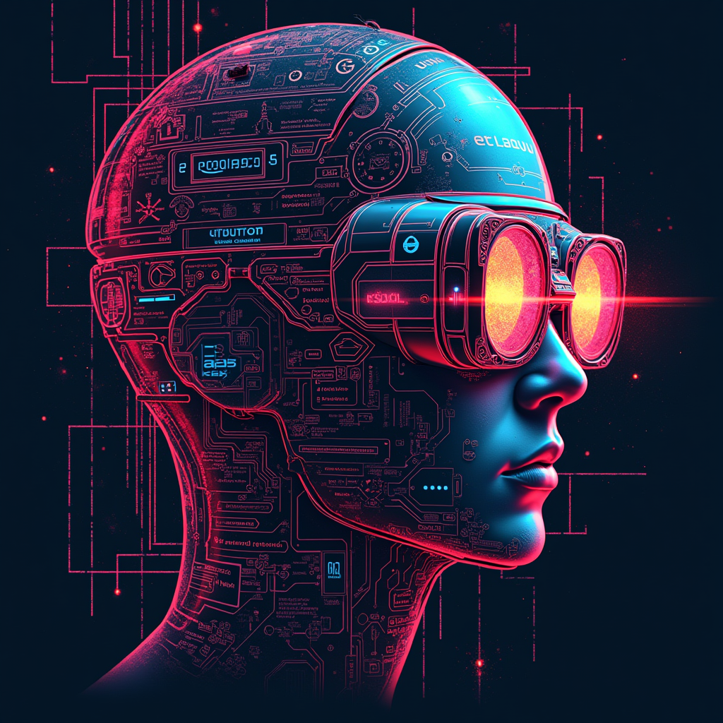 Sub-design Idea 4: Malfunctioning HUD Interface - Design elements mimicking a futuristic Heads-Up Display (HUD) that is clearly glitching. Information layers like 'CIRCUIT GROUNDS', 'EDC LIVE', abstract soundwave patterns, and circuit traces are all shown with heavy visual distortions like static, image tearing, and color bleeding.