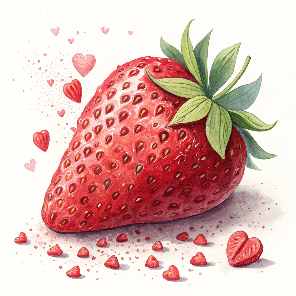 Strawberry with heart sprinkles sticker