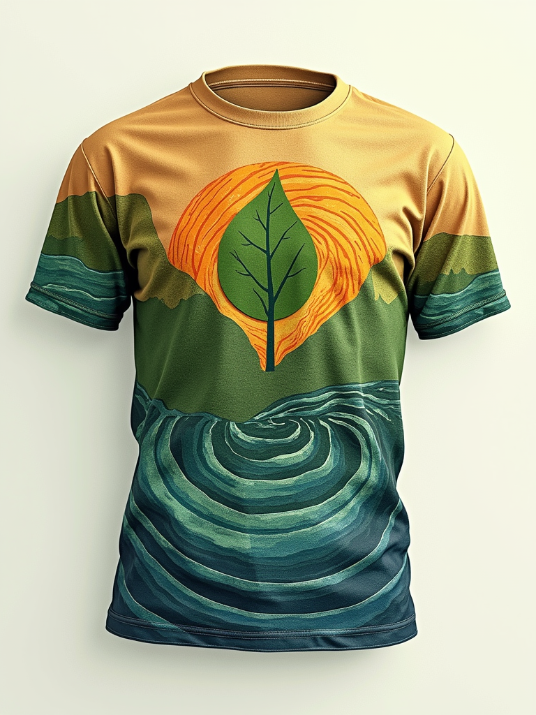Eco-Texture Layered Design: Combine abstract energy symbols (leaf for biomass, geothermal swirls) with subtle natural textures like wood grain or water ripples in a layered collage for a tactile, earthy feel.