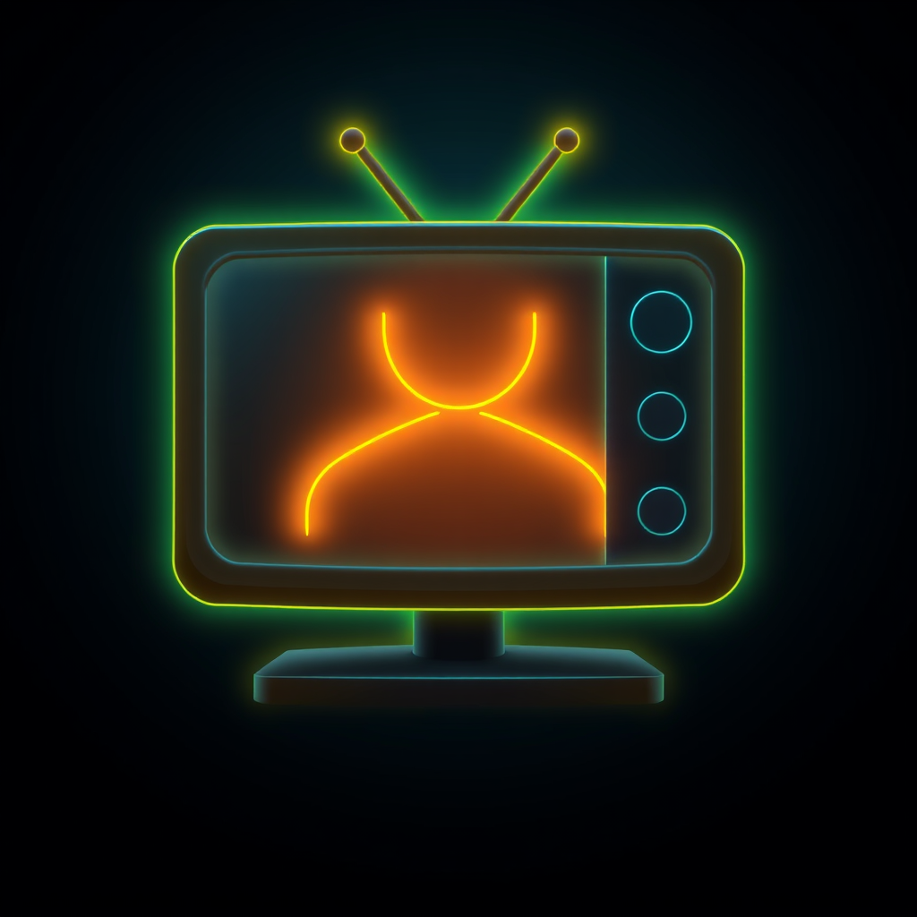 User request (English): AI-Enhanced Television Icons - Luminous & Intelligent Glow Accents for TV AI