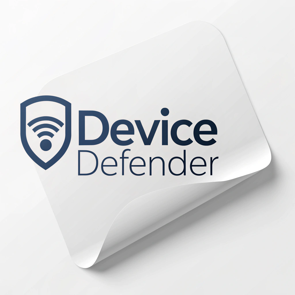 Simple Logo Idea: For 'Device Defender' as a brand, a clean logotype using a modern, sans-serif font. A small, abstract shield or a checkmark could be integrated subtly with the lettering, perhaps replacing the dot of an 'i' or connected to the 'D's.