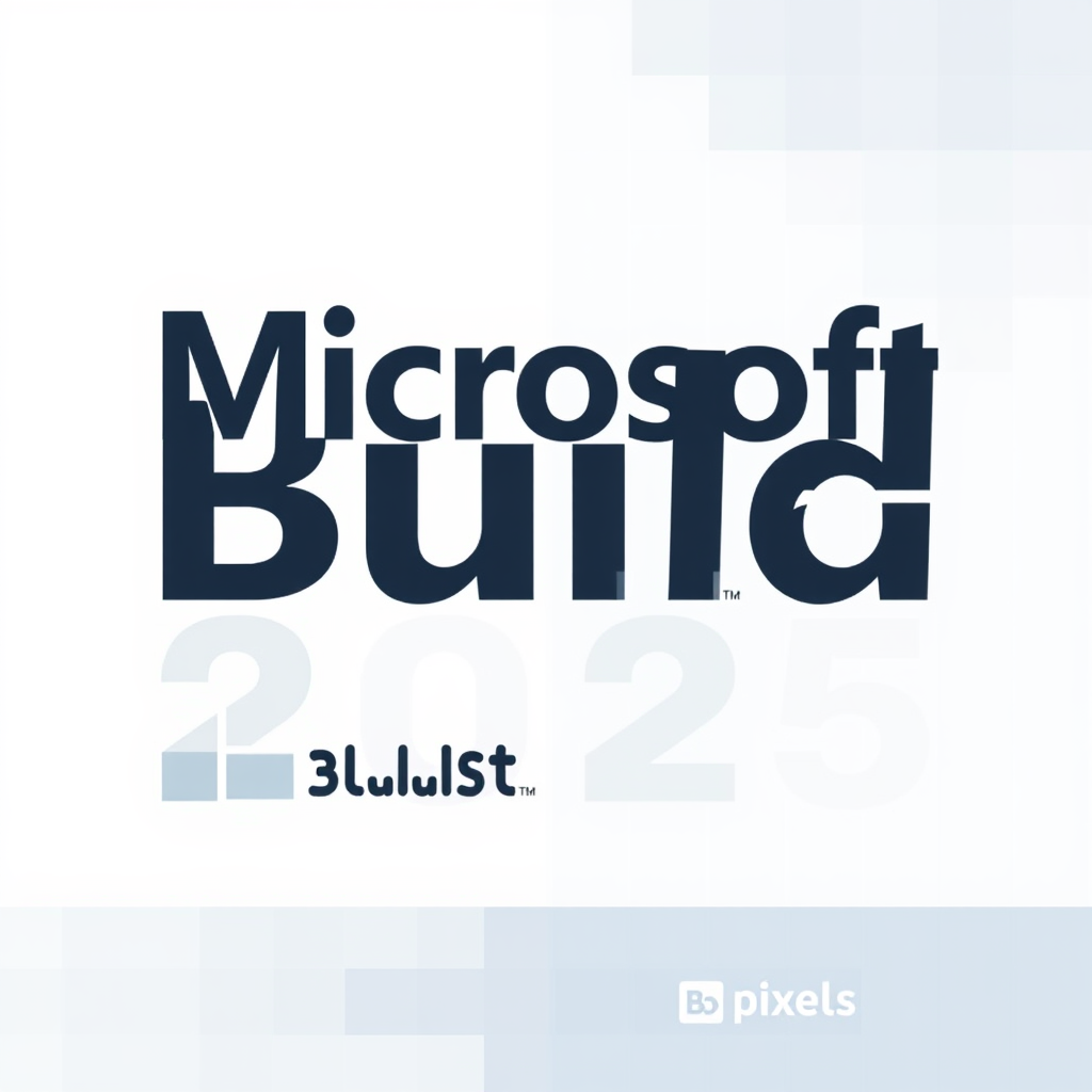 Translated Text: Microsoft Build 2025 Logo Concepts - Evolving Pixels: Design transitioning from basic pixel art to complex modern forms.