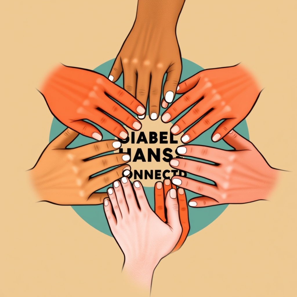 Global Hands Connected: Intertwined hands forming a circular or globe-like shape, emphasizing the international nature of May Day and the global reach of the 2025 Worker Alliance. Different textures or light patterns on the hands can symbolize various sectors of workers.