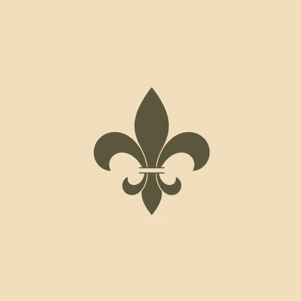 Intertwined Minimal Forms: A sleek football outline merges with a simplified fleur-de-lis, perhaps sharing a common line or point, emphasizing unity and incorporating 'LIX' subtly within the structure.