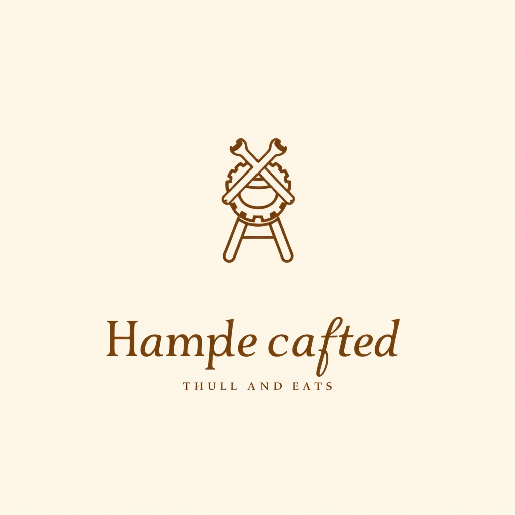 Simple Logo Idea: A core concept involves a minimalist line-art icon depicting a primary tool specific to the artisan's craft (e.g., potter's wheel silhouette, crossed carving tools) or a stylized representation of hands in the act of creating. This icon is paired with the business name in a warm, classic serif font or an approachable, elegant script. The overall aesthetic is clean, directly communicating an authentic, 'handcrafted' origin.