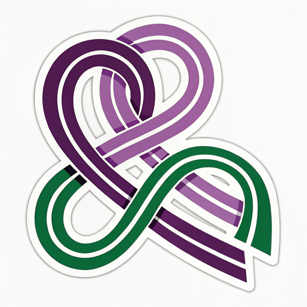 A design incorporating the colors of the International Women's Day campaign (purple, green, and white) arranged in a dynamic, abstract pattern to represent progress.
