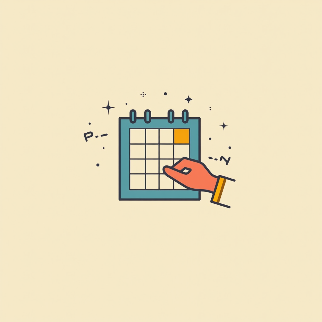 Minimalist design using a simple calendar grid icon. One square, representing Pay It Forward Day, is filled with a contrasting color and perhaps contains a small arrow pointing forward (->) or a hand passing something.