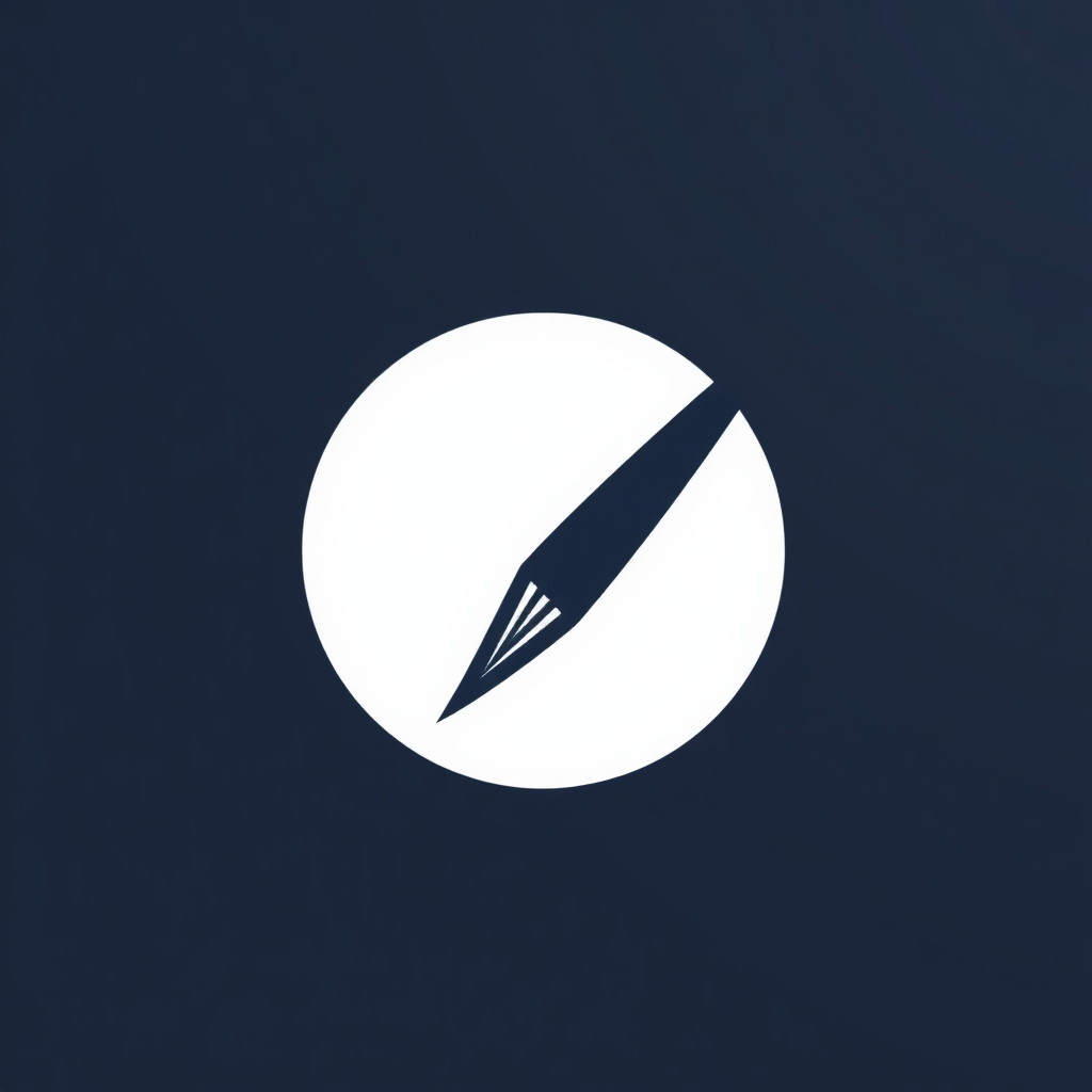 A minimalistic icon combining a circle (bubble) and a slanted line (brush).