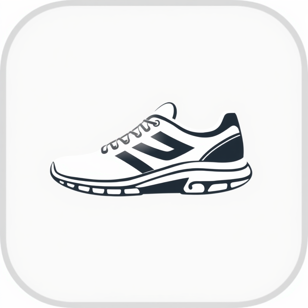 An icon showing a running shoe in motion, with a blurred effect to suggest movement.