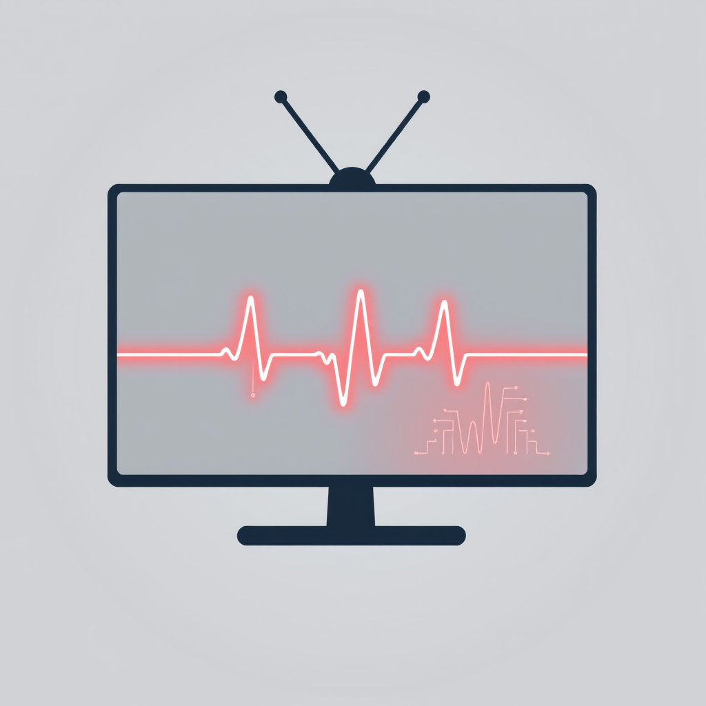 Simple Icon Idea (for icon-related request): A sleek TV monitor outline with a minimalist, animated glowing pulse or a stylized brain/circuit pattern softly illuminating from the screen area, signifying embedded intelligence.