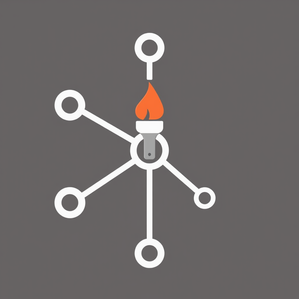 Simple Icon Idea (for Generative AI): A minimalist icon featuring interconnected nodes (representing a neural network) with a small, stylized paintbrush or a creative spark emerging from one of the nodes, symbolizing AI's creative output.