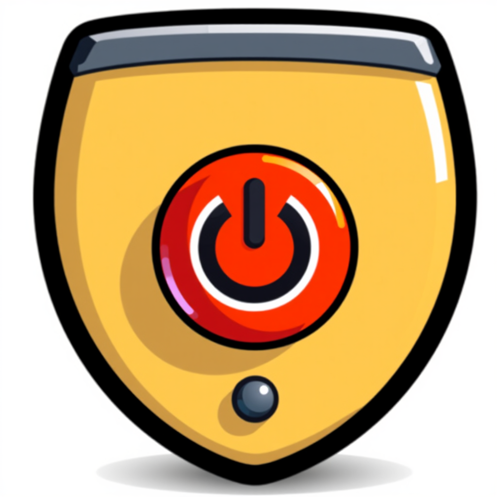 A remote control icon with a prominent power button, indicating its primary function.