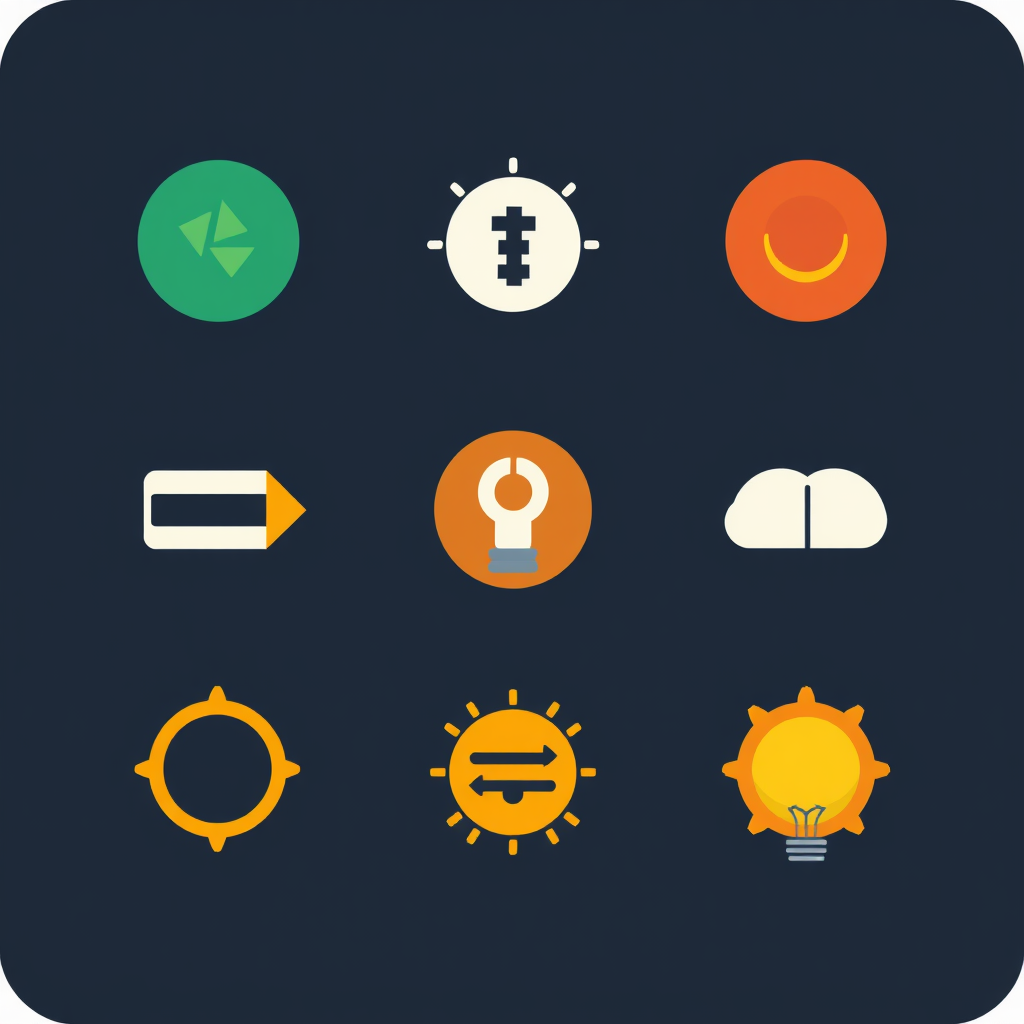 English Translation (Original Request): Generative AI Icon Designs - Mind & Machine Merge: Icons symbolizing the fusion of human and AI thought.