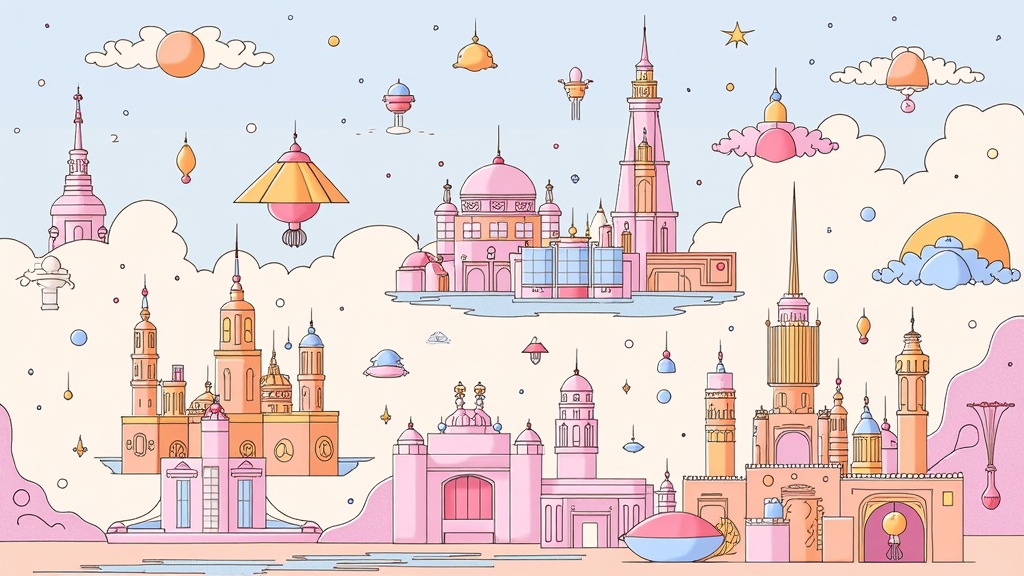 Ephemeral Architectures: AI-generated landscapes featuring impossible, floating structures and cities that seem to appear and dissolve, embodying the transient nature of dreams.
