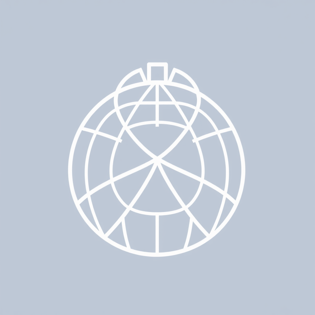 An abstract logo using interconnected lines or shapes that simultaneously suggest the form of a safety helmet and the roundness of the globe.