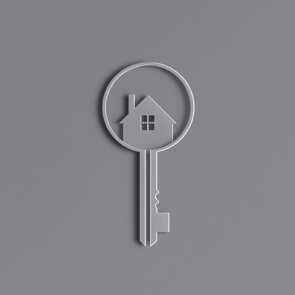 House-Key Fusion: Design a key where its circular top (bow) is replaced by the outline of a simple house, directly merging the 'key' and 'housing' concepts from 'Key to Access: Unlocking Affordable Living'.