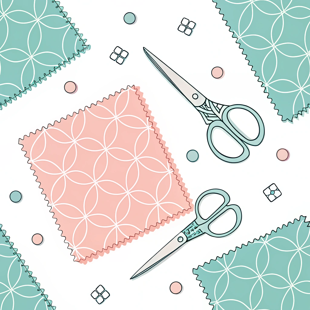 Simple Icon Idea: A stylized representation of a fabric piece with cut lines forming interlocking shapes that perfectly fit together, or a pair of scissors where the 'snipped' portion seamlessly becomes another usable pattern piece, symbolizing the elimination of waste.