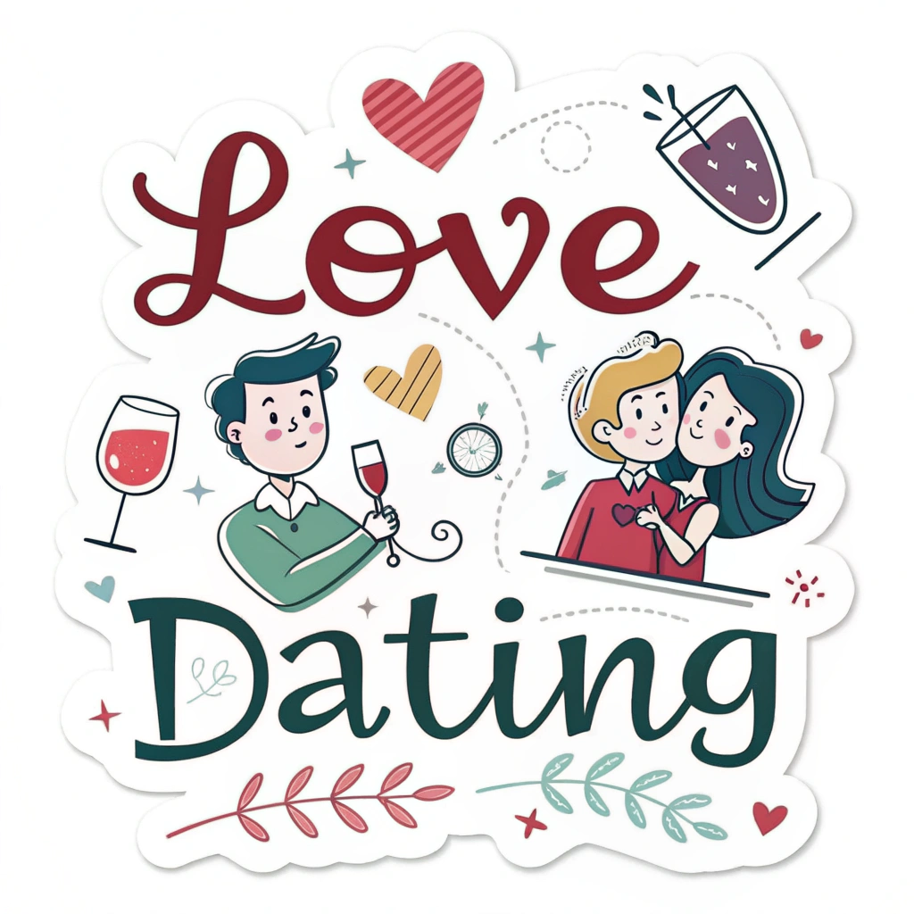 Stickers with witty sayings about love and dating.