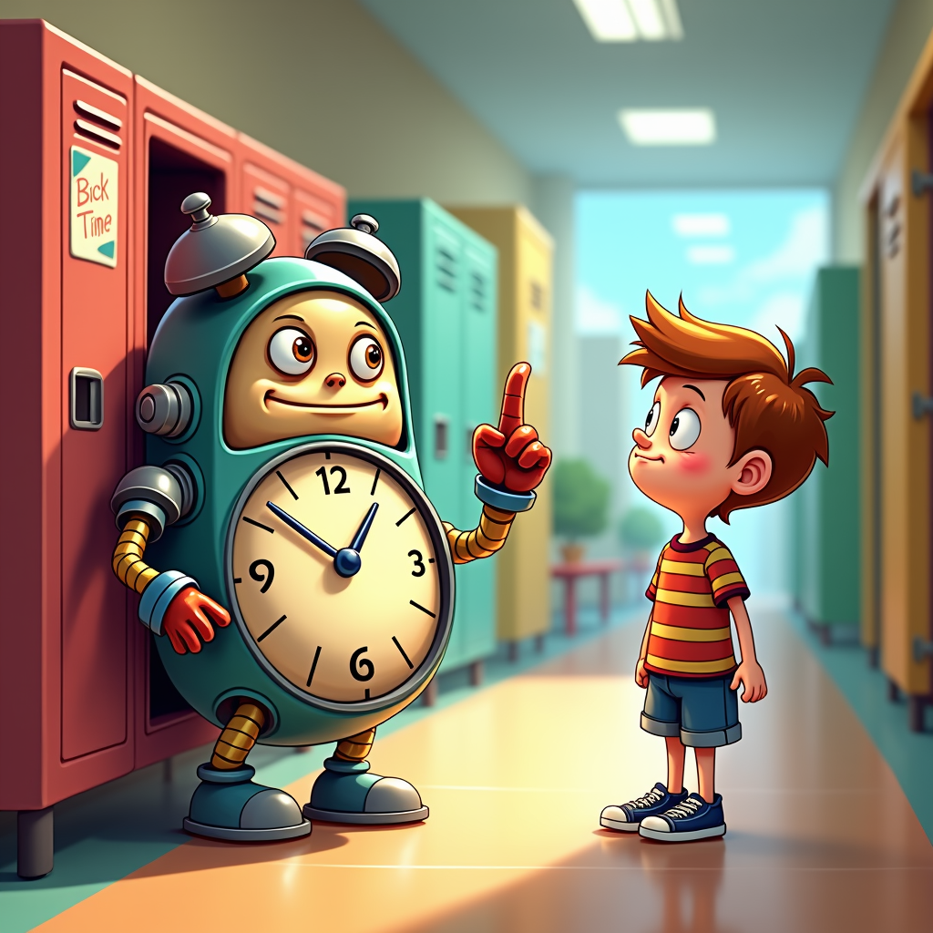 Recurring Gag: The 'Ticking Clock' itself is a character with a distinct personality (e.g., smug, apologetic, or booming) and it appears in unexpected places to remind the minor of their diminishing screen time.