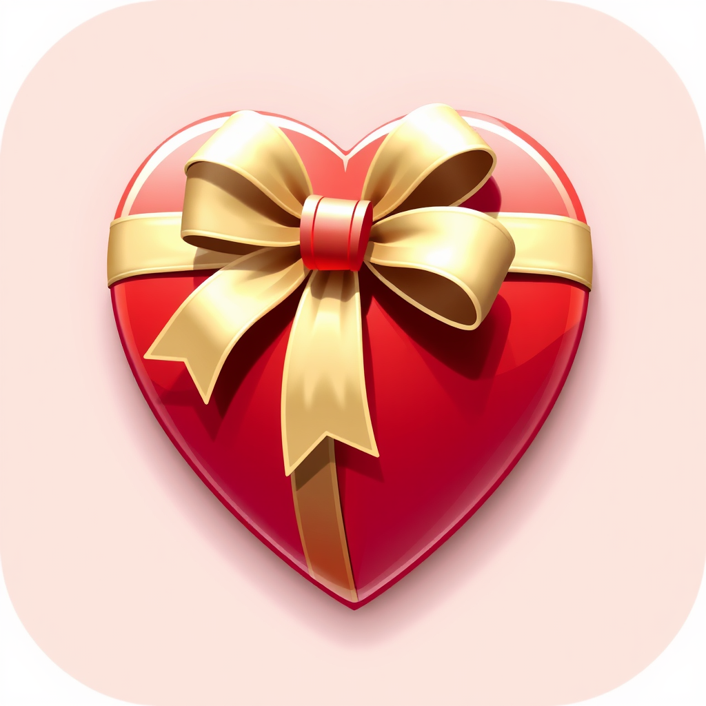 Heart-shaped gift box with a ribbon