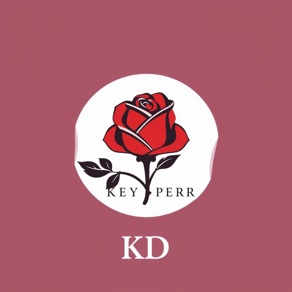 Simple Logo Idea: A singular, stylized rose where the petals subtly form the shape of a racing horse's head or a jockey's cap, paired with a timeless serif font for 'KD' or 'Kentucky Derby'.