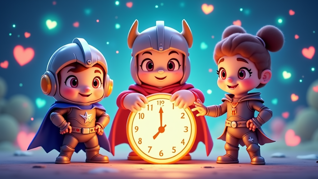 Personify individual features of the 'Parental Control Pad' as a team of cute, heroic 'Digital Guardian' characters. For example, 'Captain Filter' (deflecting bad content), 'Commander Time-Lock' (managing screen time), and 'Privacy Paladin' (protecting personal data), all managed via the central Pad to assist the child.