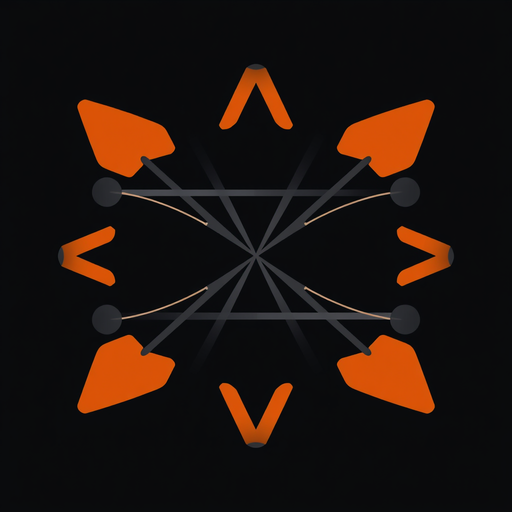 Recursive Structure Icon: A design built from a single basic geometric shape (triangle, line) that recursively applies a simple transformation rule (e.g., add smaller versions of itself at its vertices/endpoints) to create a fractal-like or self-similar pattern.
