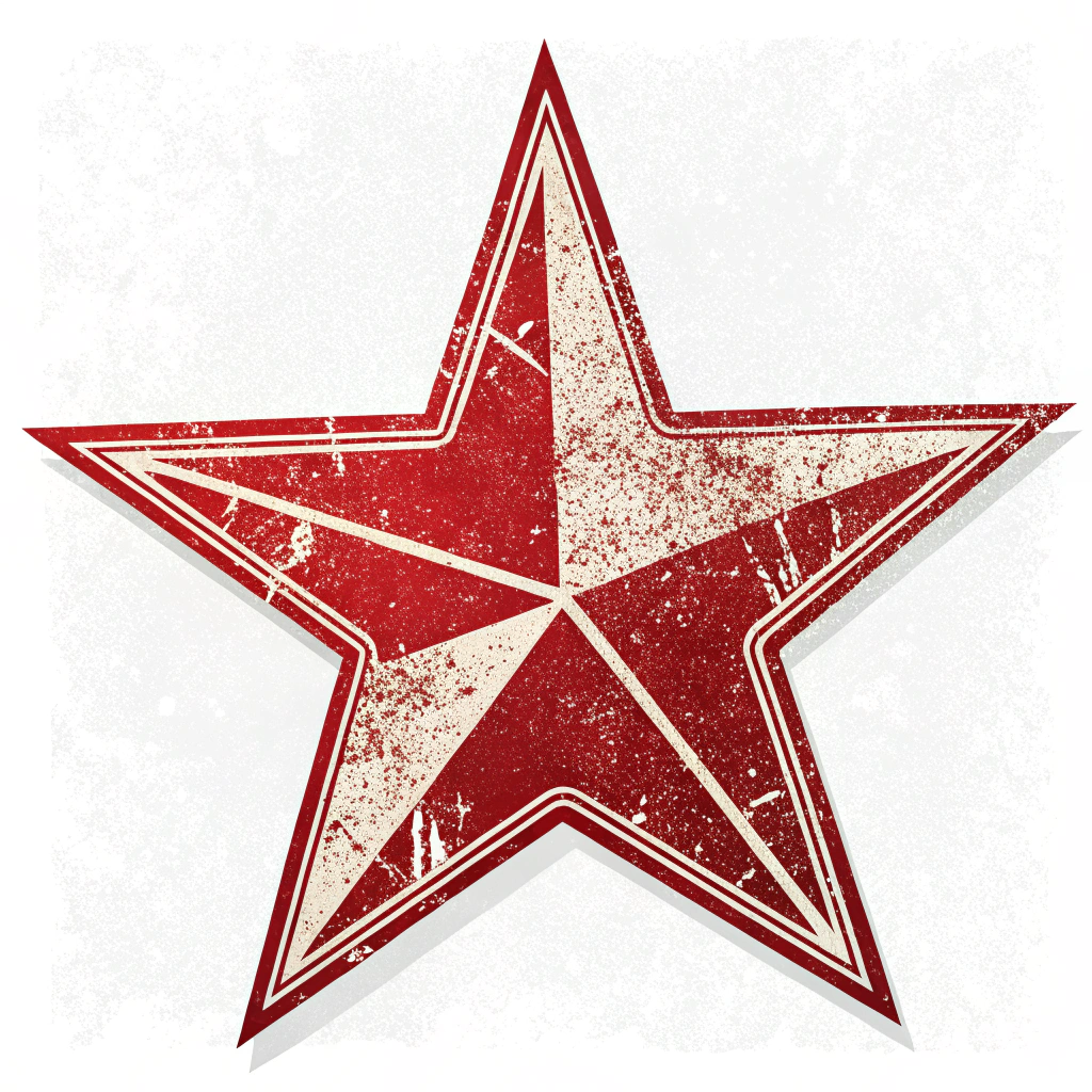 Simple Icon Idea: A single, bold red star, perhaps with a slightly distressed texture, a common symbol in labor movements and leftist iconography.