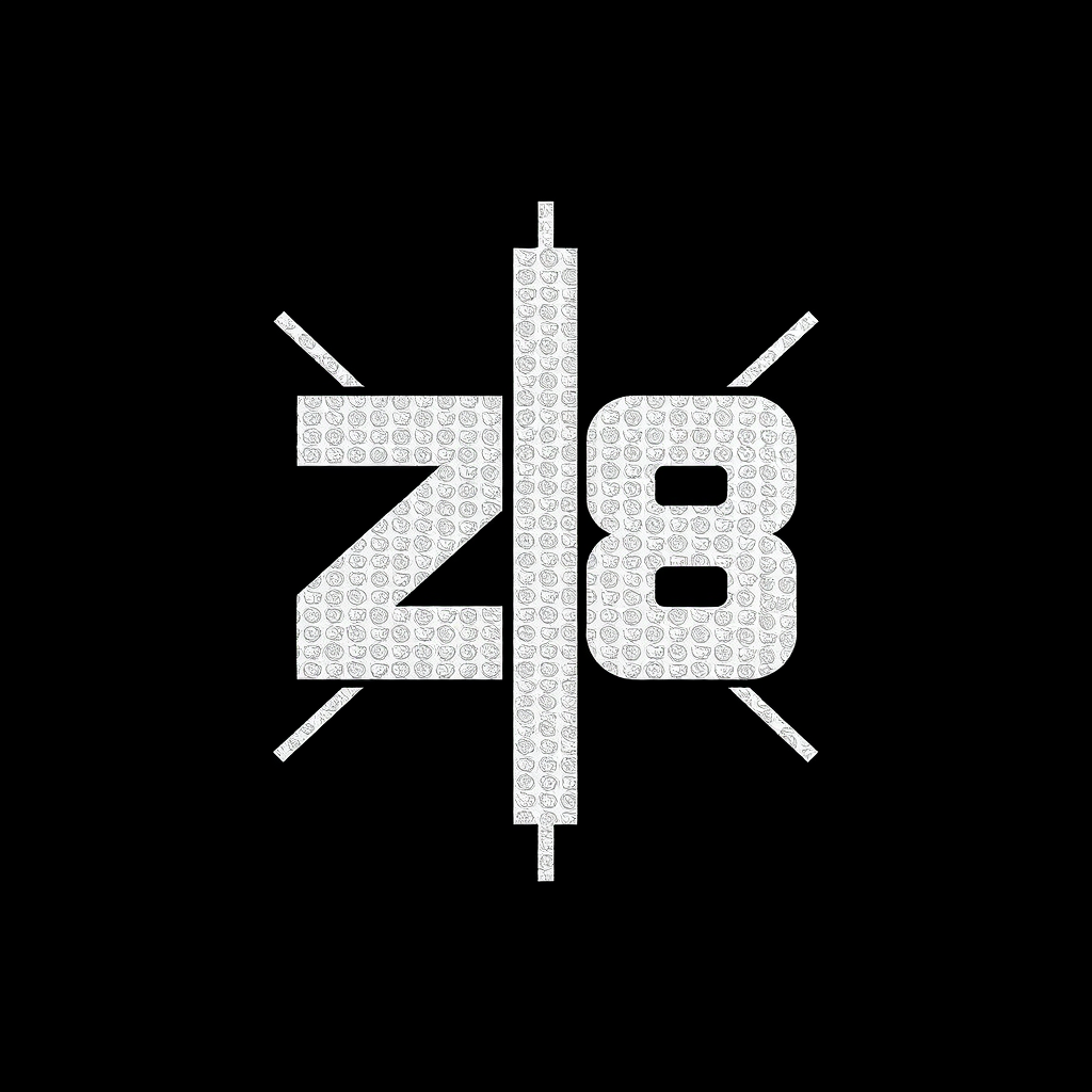 Stylize the number '8' in '28' where the intersecting lines are replaced by or form the safety cross symbol.