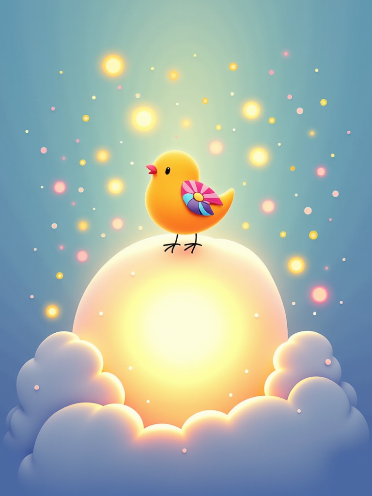 An illustration depicting a literal interpretation of a striking metaphor or simile from a specific, well-known poem (e.g., 'hope is the thing with feathers' shown as a bird perched on a soul).