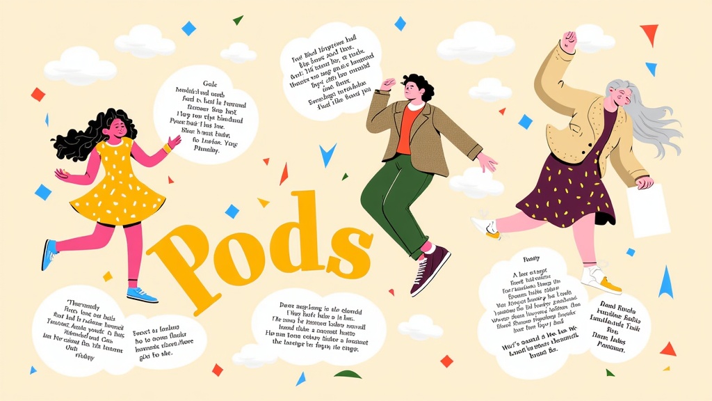 A whimsical illustration where diverse characters are floating on or interacting with giant, stylized words or stanzas from famous poems, representing immersion in poetry.