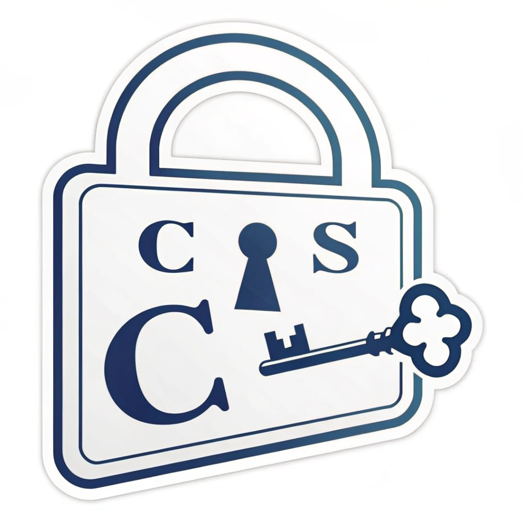 Simple Logo Idea: A stylized 'C' and 'S' (for Cybersecurity) forming the outline of a lock, with a small, abstract key element integrated into the negative space or as an accent.
