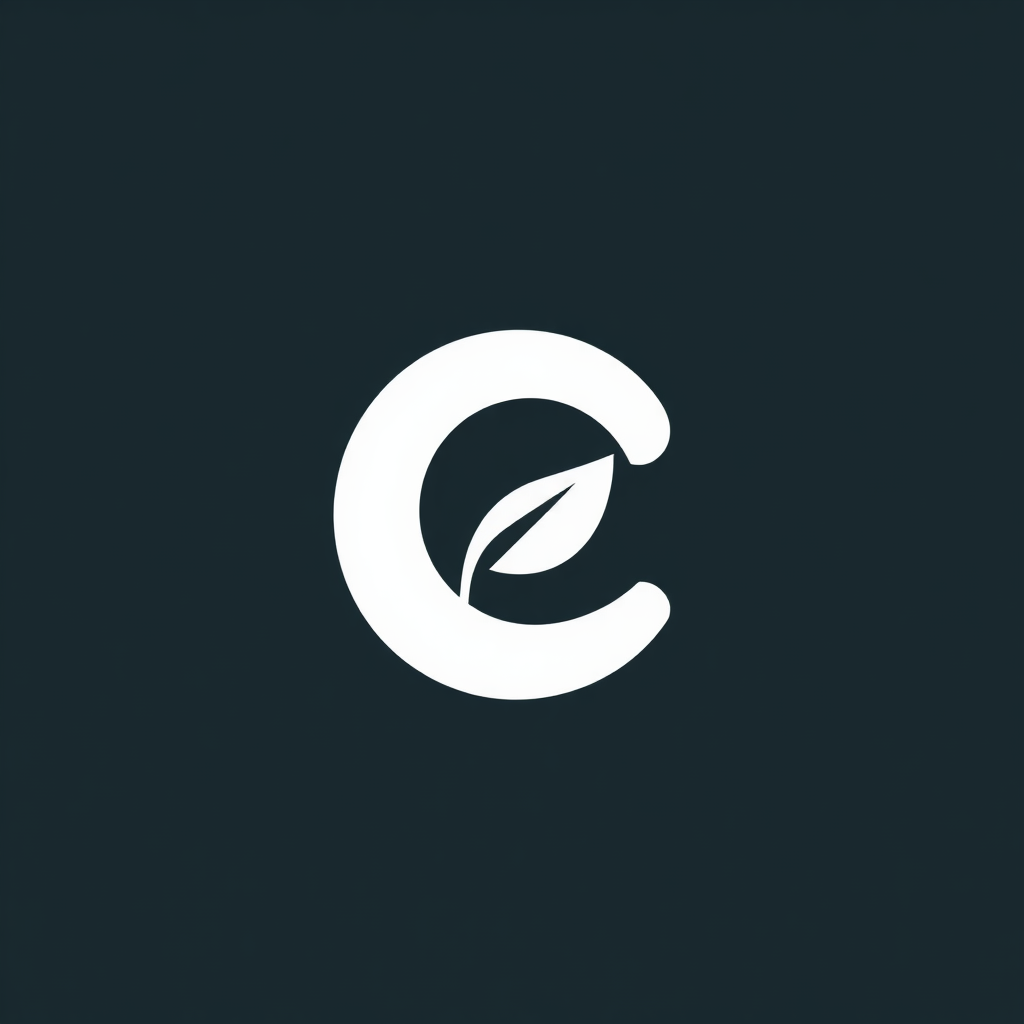 Simple Logo Idea: A lowercase letter 'e' (for 'eco' or 'earth') designed so that its curve seamlessly transitions into a simple, recognizable leaf shape.