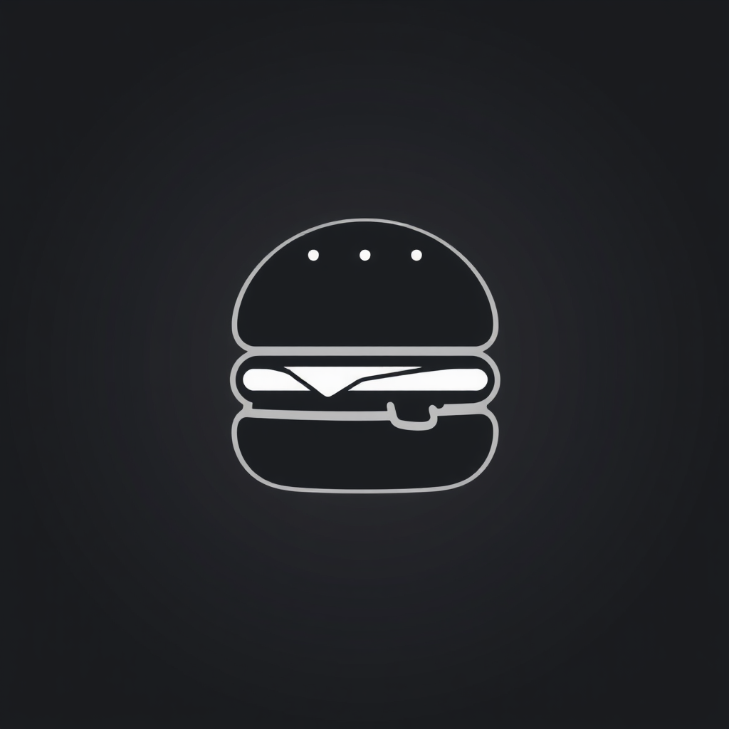 A burger icon with a bite taken out of it, indicating it is inviting and delicious.