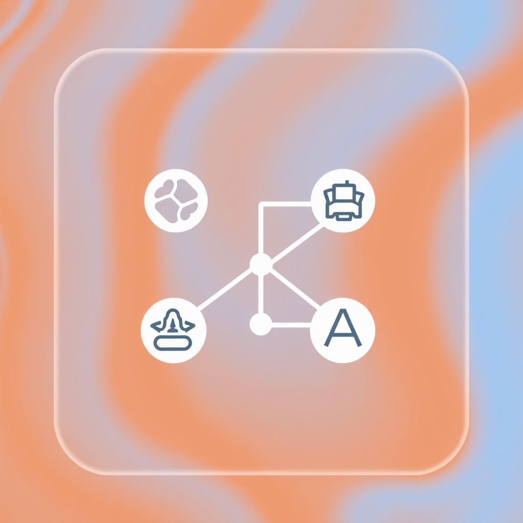 Algorithm Selection: Icon depicting a branching path or flowchart element with abstract symbols representing different machine learning algorithms.