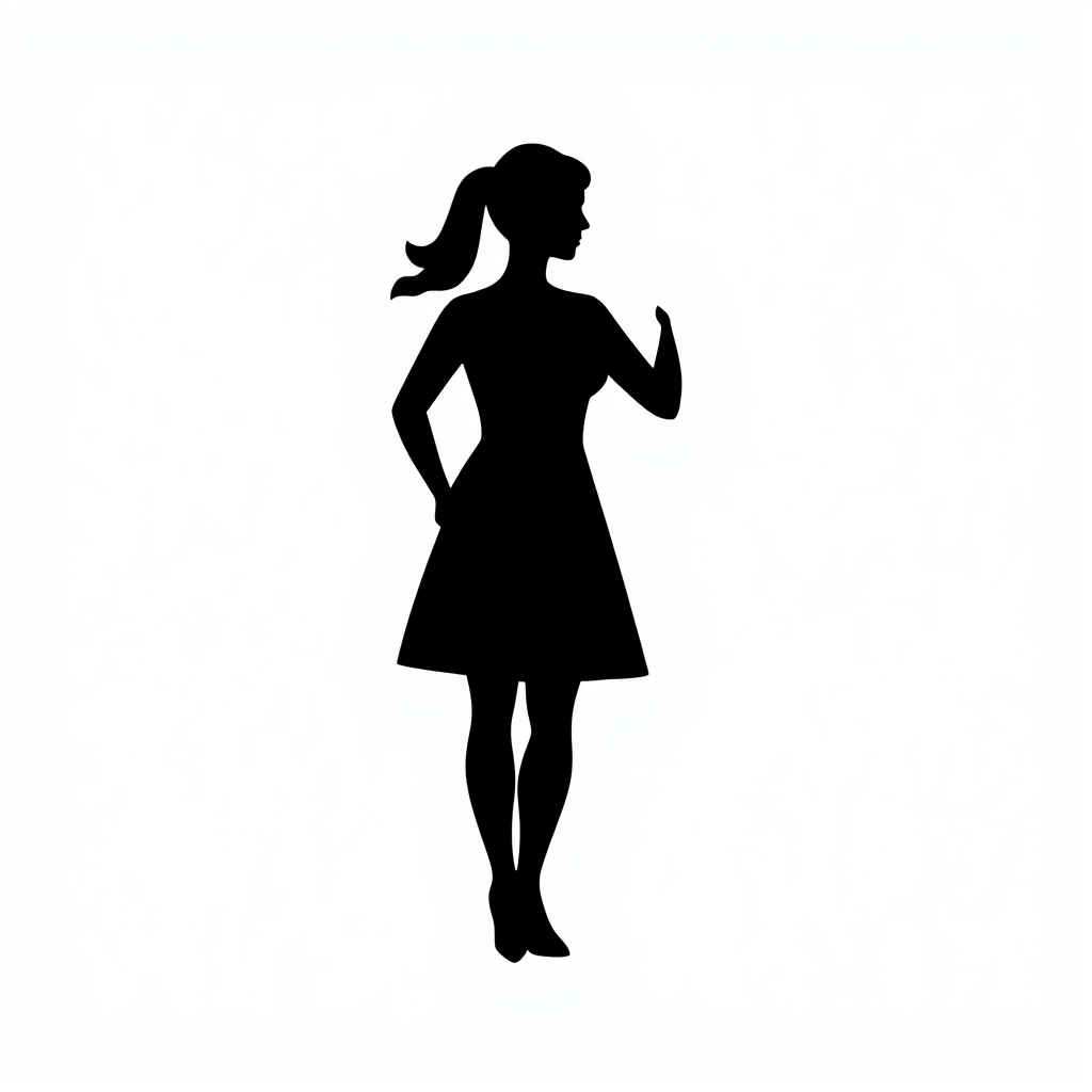 A silhouette of a woman inside an equal sign, symbolizing women's equality.