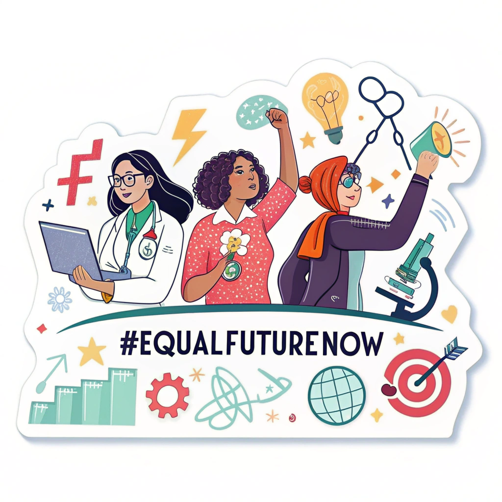 A social media campaign using the hashtag #EqualFutureNow, showcasing stories of women breaking barriers in various fields.