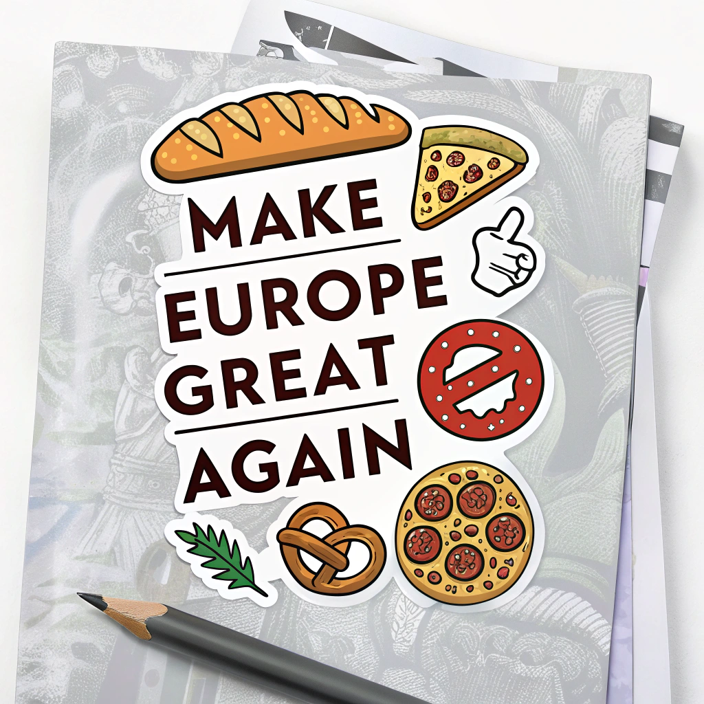 Make Europe Great Again with European Food Icons Sticker