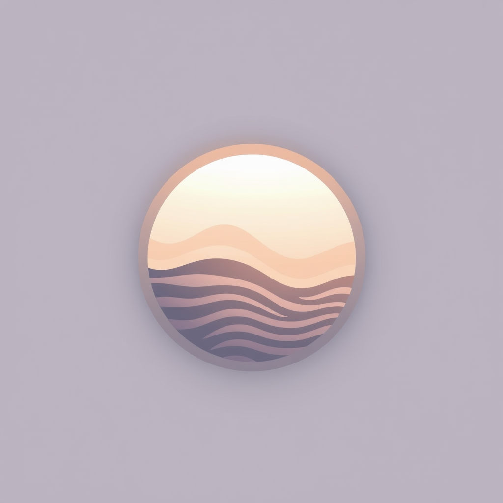 Simple Icon Idea: A minimalist circle with a subtle internal gradient representing shifting patterns and a soft outer glow.
