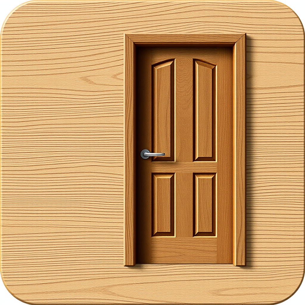 Incorporate a subtle wood grain texture into the door icon, giving it a sense of depth and realism.