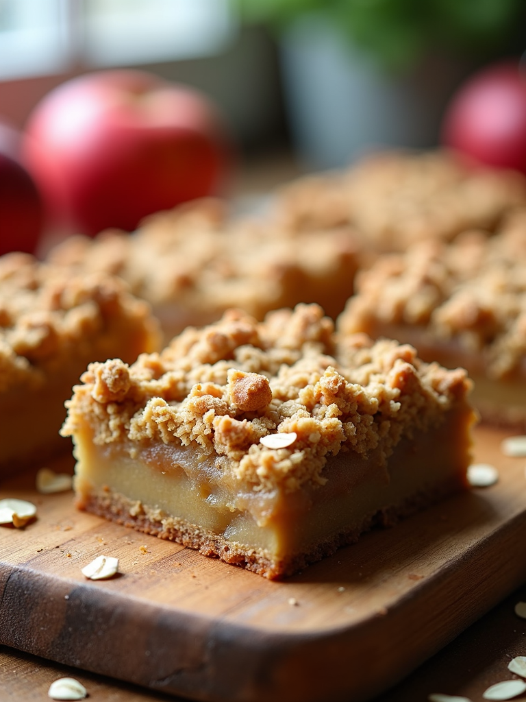 Apple Wedge Crumble Bars: Transform the wedges into a delightful crumble bar by baking them with an oat crumble topping