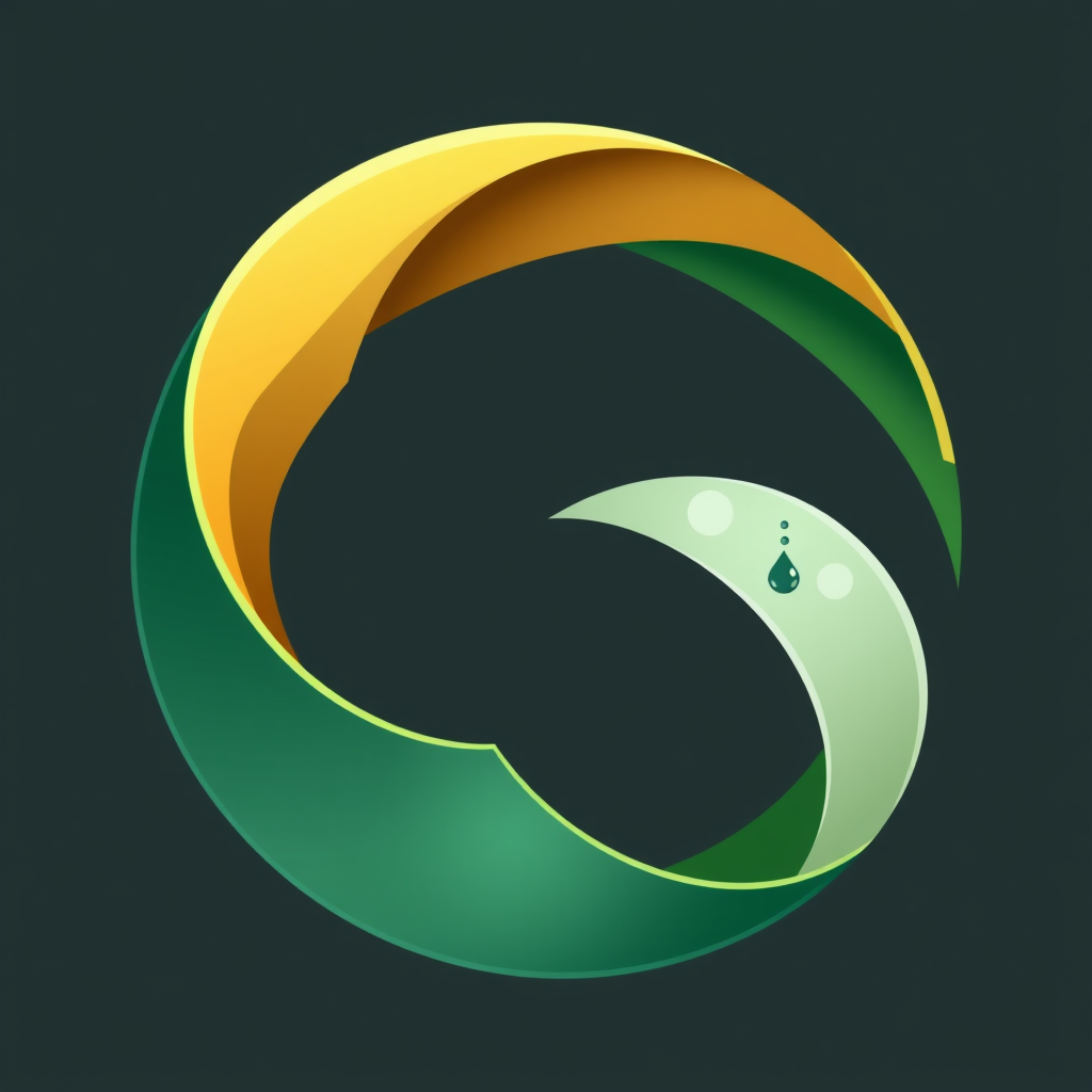 An abstract, dynamic swirl or a continuous, flowing ribbon that forms an imperfect, organic circular path. Different segments of the ribbon could use a palette of earth tones and greens, with small, embedded vector icons representing key circular actions (e.g., repair tool, compost symbol, water droplet).